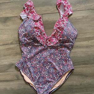 NWT J.Crew One Piece Swimsuit with Liberty Fabric Size 16